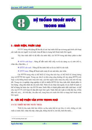 Giáo trình Cấp thoát nước - Chương 8: Hệ thống thoát nước trong nhà - Nguyễn Đình Huấn