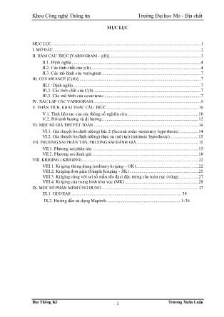 Giáo trình Địa thống kê - Trương Xuân Luận