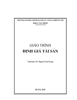 Giáo trình Định giá tài sản - Nguyễn Văn Trong (Phần 2)