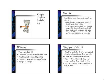 Giáo trình Kế toán quản trị - Chi phí và phân loại chi phí