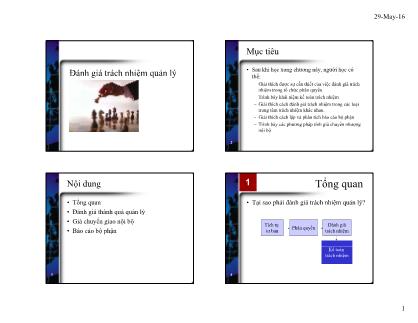 Giáo trình Kế toán quản trị - Đánh giá trách nhiệm quản lý