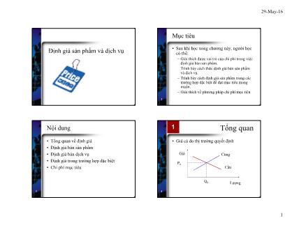 Giáo trình Kế toán quản trị - Định giá sản phẩm và dịch vụ