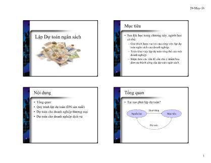 Giáo trình Kế toán quản trị - Lập dự toán ngân sách