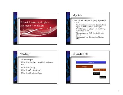 Giáo trình Kế toán quản trị - Phân tích quan hệ chi phí - sản lượng - lợi nhuận