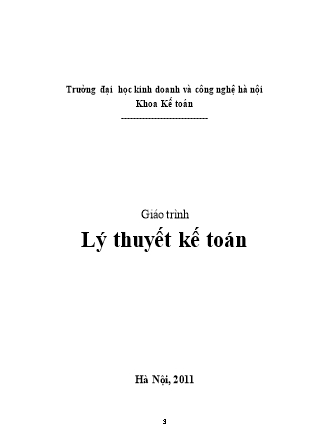 Giáo trình Lý thuyết kế toán