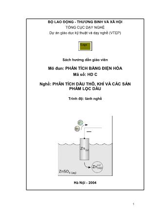 Giáo trinh Phân tích bằng điện hóa (Phần 1)