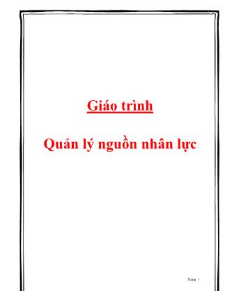Giáo trình Quản lý nguồn nhân lực