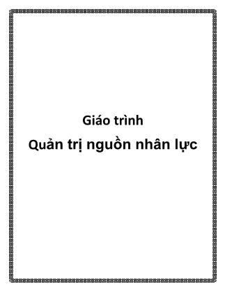 Giáo trình Quản trị nguồn nhân lực