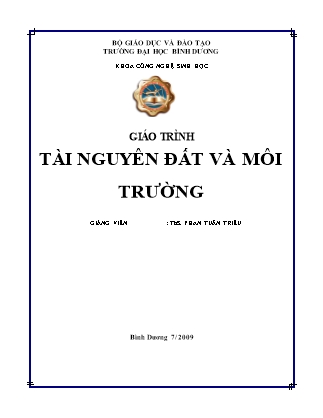 Giáo trình Tài nguyên đất và môi trường - Phan Tuấn Triều