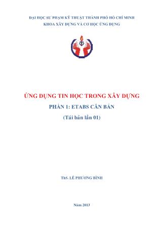Giáo trình Ứng dụng tin học trong xây dựng - Lê Phương Bình (Phần 1)