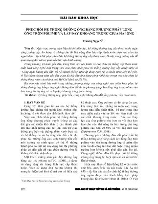 Hục hồi hệ thống đường ống bằng phương pháp lồng ống tròn polime và lấp đầy khoảng trống giữa hai ống