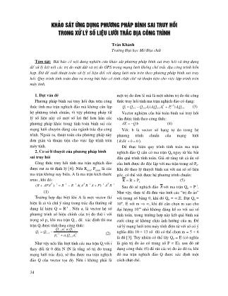 Khảo sát ứng dụng phương pháp bình sai truy hồi trong xử lý số liệu lưới trắc địa công trình