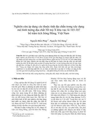 Nghiên cứu áp dụng các thuộc tính địa chấn trong xây dựng mô hình tướng địa chất 3D mỏ X khu vực lô 103-107 bể trầm tích Sông Hồng, Việt Nam