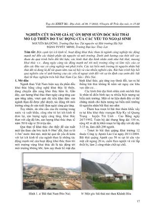 Nghiên cứu đánh giá sự ổn định sườn dốc bãi thải mỏ lộ thiên do tác động của các yếu tố ngoại sinh