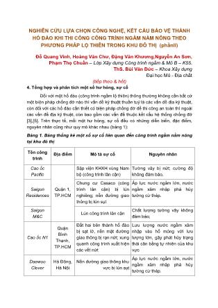 Nghiên cứu lựa chọn công nghệ, kết cấu bảo vệ thành hố đào khi thi công công trình ngầm nằm nông theo phƣơng pháp lộ thiên trong khu đô thị (Phần II)