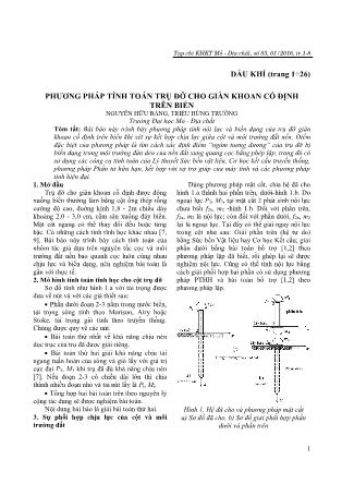 Phương pháp tính toán trụ đỡ cho giàn khoan cố định trên biển