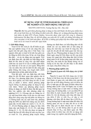 Sử dụng ảnh vệ tinh radar đa thời gian để nghiên cứu biến động trượt lở