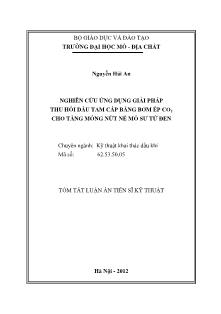 Tóm tắt luận án Nghiên cứu ứng dụng giải pháp thu hồi dầu tam cấp bằng bơm ép Co2 cho tầng móng nứt nẻ mỏ sư tử đen