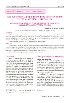 Xây dựng chiến lược kinh doanh cho Cổ phần Tư vấn và Xây dựng 97 đến năm 2020