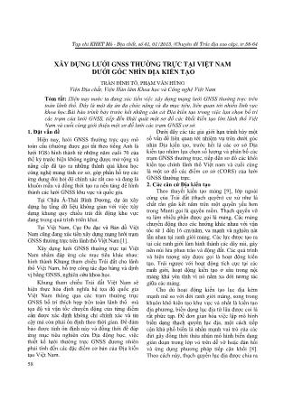 Xây dựng lưới GSNN thường trực tại Việt Nam dưới góc nhìn địa kiến tạo