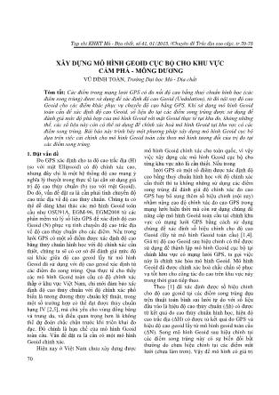 Xây dựng mô hình Geoid cục bộ cho khu vực Cẩm Phả - Mông Dương