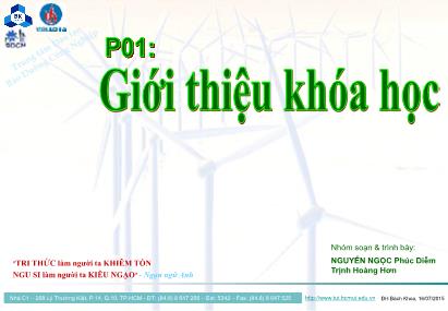 Bài giảng Bảo trì hệ thống điện trong công nghiệp - Giới thiệu khóa học - Nguyễn Ngọc Phúc Diễm