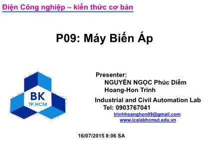 Bài giảng Bảo trì hệ thống điện trong công nghiệp - Máy biến áp - Nguyễn Ngọc Phúc Diễm