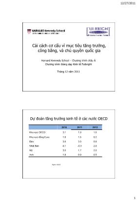Bài giảng Cải cách cơ cấu vì mục tiêu tăng trưởng, công bằng, và chủ quyền quốc gia