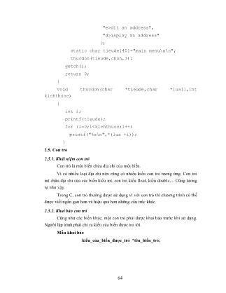 Bài giảng Cơ sở lập trình - Nguyễn Văn Huân (Phần 2)