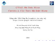 Bài giảng Hệ điều hành - Chương 2: Cấu trúc hệ điều hành - Trần Công Án