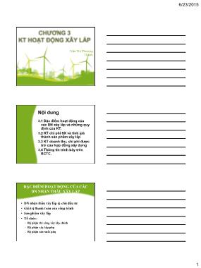 Bài giảng Kế toán xây dựng - Chương 3: Kế toán hoạt dộng xây lắp - Trần Thị Phương Thanh