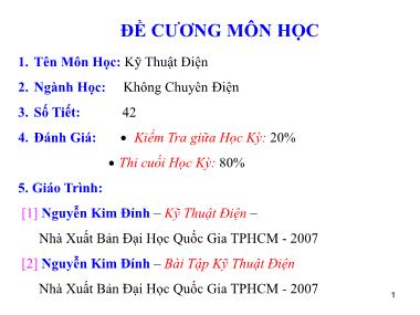 Bài giảng Kỹ thuật điện