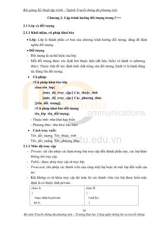 Bài giảng Kỹ thuật lập trình (Phần 2)