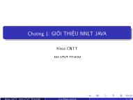 Bài giảng Lập trình Java - Chương 1: Giới thiệu NNLT Java