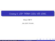 Bài giảng Lập trình Java - Chương 5: Lập trình CSDL với JDBC