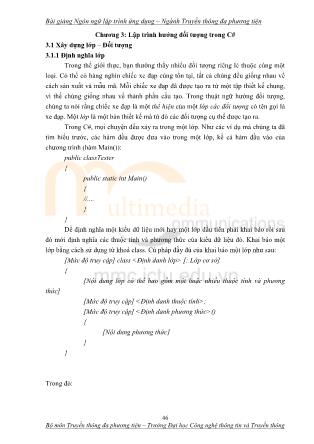 Bài giảng Ngôn ngữ lập trình ứng dụng (Phần 2)