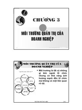 Bài giảng Quản trị học - Chương 3: Môi trường quản trị của doanh nghiệp