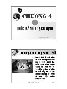 Bài giảng Quản trị học - Chương 4: Chức năng hoạch định