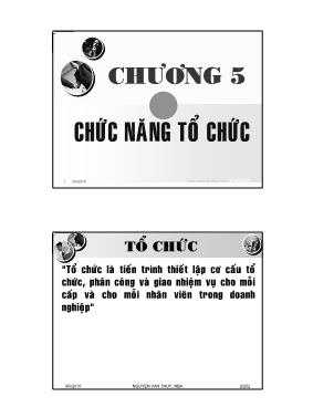 Bài giảng Quản trị học - Chương 5: Chức năng tổ chức
