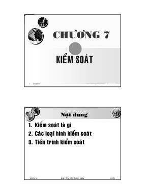 Bài giảng Quản trị học - Chương 7: Kiểm soát