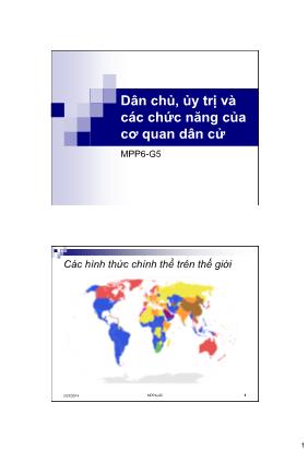 Bài giảng Quản trị nhà nước - Dân chủ, ủy trị và các chức năng của cơ quan dân cử