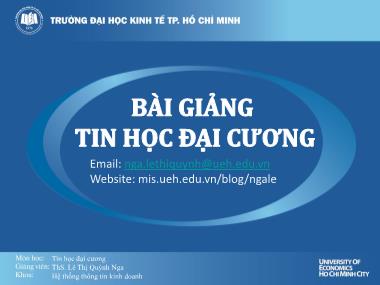 Bài giảng Tin học đại cương - Phần 2: Hệ điều hành - Lê Thị Quỳnh Nga