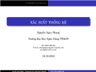 Bài giảng Xác suất thống kê - Các phân phối xác suất thông dụng - Nguyễn Ngọc Phụng