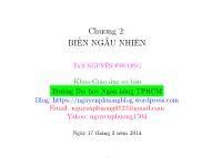 Bài giảng Xác suất thống kê - Chương 2: Biến ngẫu nhiên - Nguyễn Phương
