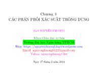 Bài giảng Xác suất thống kê - Chương 3: Các phân phối xác suất thông dụng - Nguyễn Phương