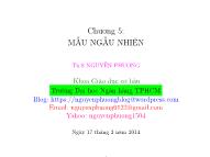 Bài giảng Xác suất thống kê - Chương 5: Mẫu ngẫu nhiên - Nguyễn Phương