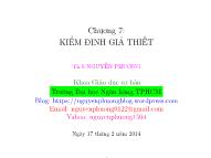 Bài giảng Xác suất thống kê - Chương 7: Kiểm định giải thuyết - Nguyễn Phương
