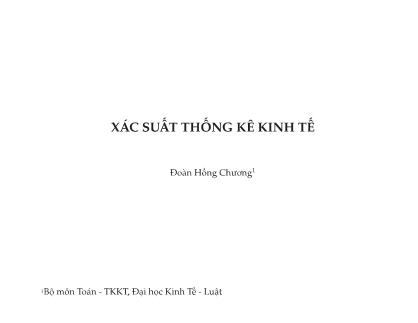 Bài giảng Xác suất thông kê kinh tế - Đoàn Hông Chương