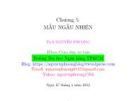 Bài giảng Xác suất và thống kê - Chương 5: Mẫu ngẫu nhiên - Nguyễn Phương