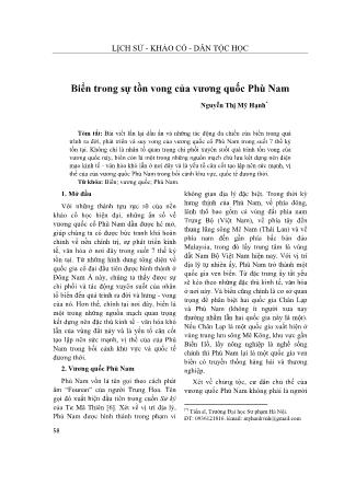 Biển trong sự tồn vong của vương quốc Phù Nam